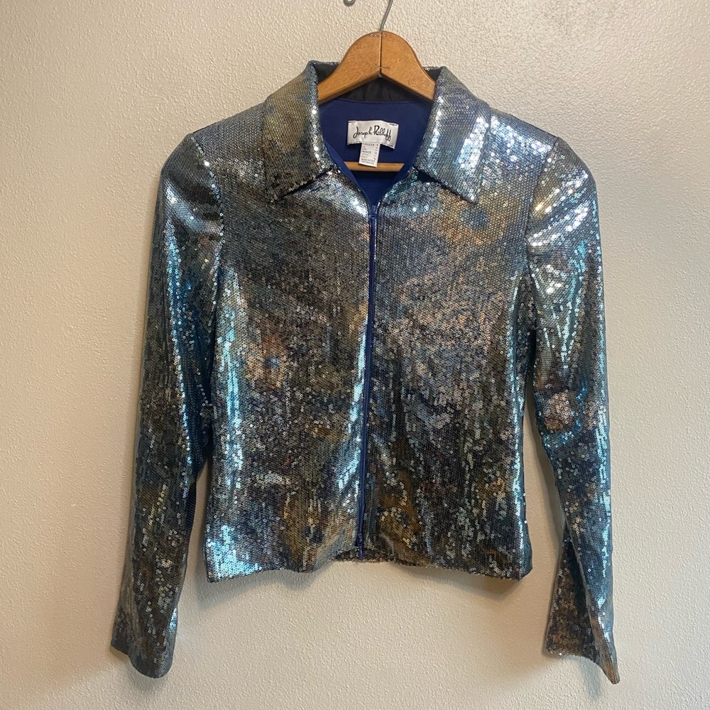 Joseph Ribkoff Silver Sequin Jacket - image 2